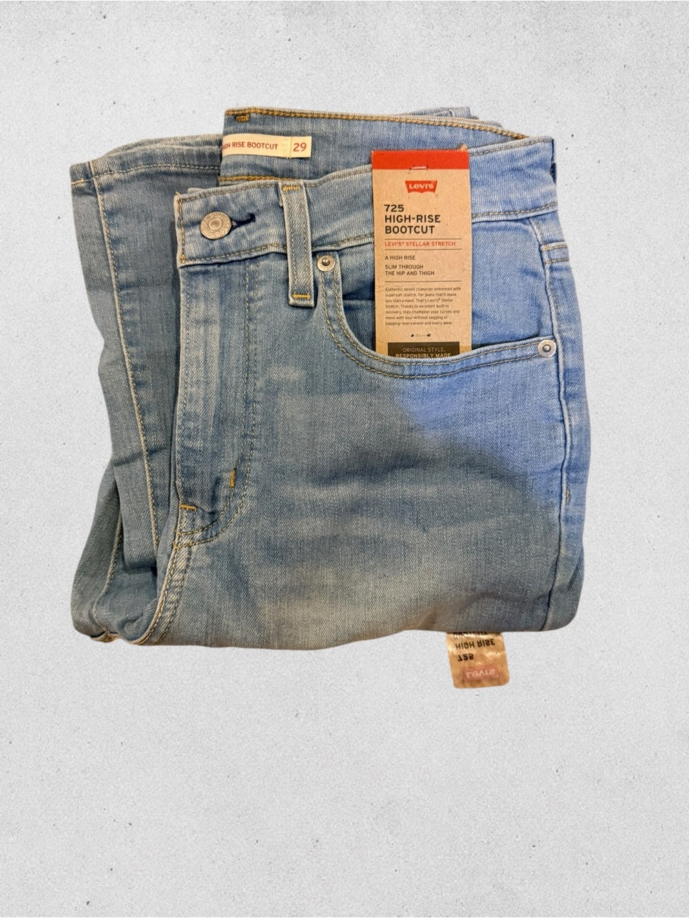 Levi's 725 High-Rise Bootcut Jeans - Light Blue Wash - Picture 3 of 11